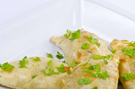 Piroggen (Pierogi) are full paste parcels or also meat pies from noodle dough.の写真素材