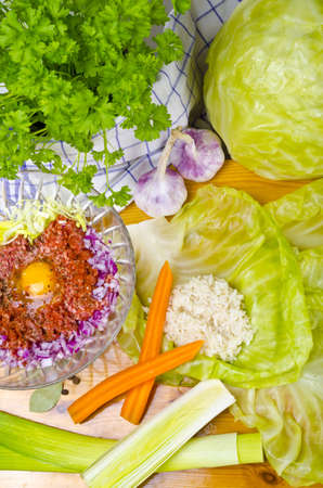 Golombki -  Polish stuffed cabbage leaves.の写真素材