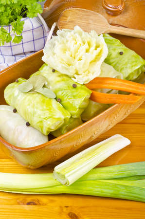 Golombki -  Polish stuffed cabbage leaves.の写真素材