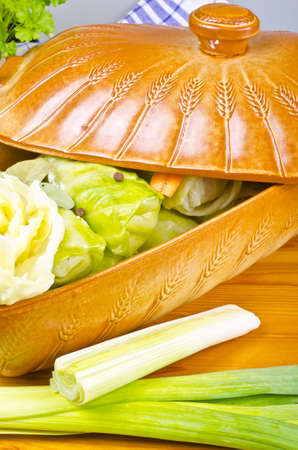 Golombki -  Polish stuffed cabbage leaves.の写真素材