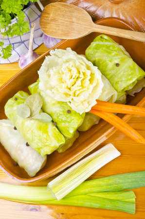 Golombki -  Polish stuffed cabbage leaves.の写真素材