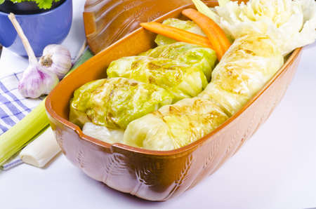 Golombki -  Polish stuffed cabbage leaves.の写真素材