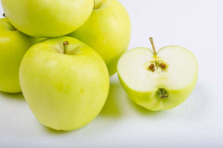 Fresh summery white clear apple also grain apple embarrassinglyの写真素材