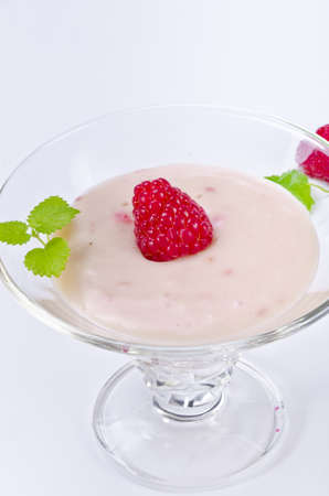 Pudding with Himbbereの写真素材