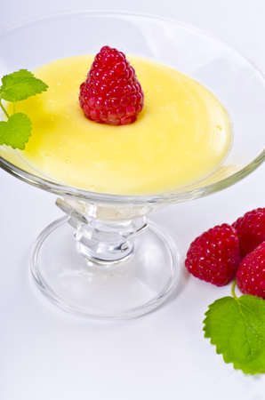 Pudding with Himbbereの写真素材