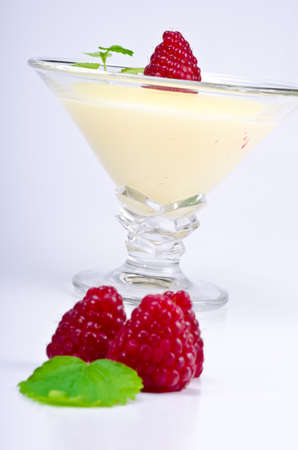 Pudding with Himbbereの写真素材