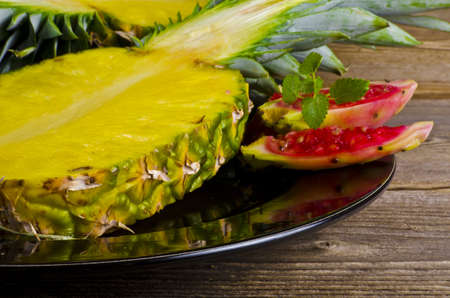 Exotic Salad With Pineapple Figs の写真素材