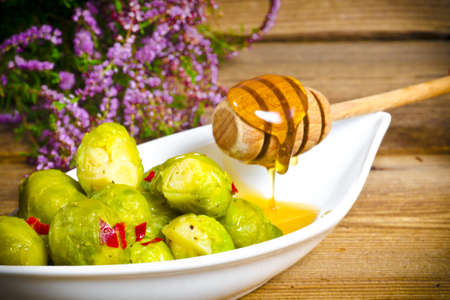Brussels sprouts with honeyの写真素材