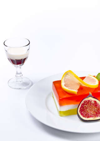 Fruit jelly and liqueurの写真素材