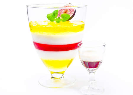 Fruit jelly and liqueurの写真素材