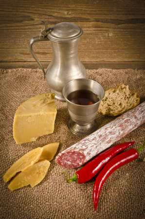 Hard cheese to me salami Purely Porkの写真素材