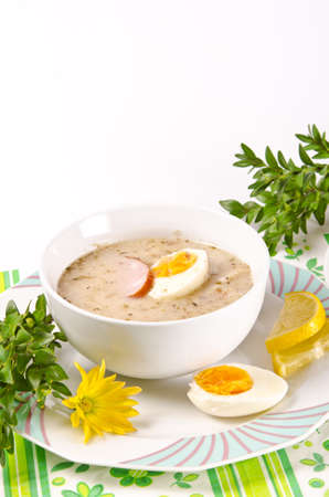 Zurek is a decent Polish Easter soupの写真素材