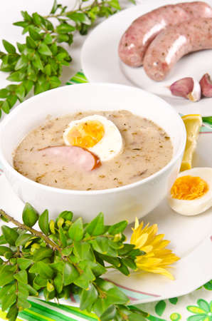 Zurek is a decent Polish Easter soupの写真素材