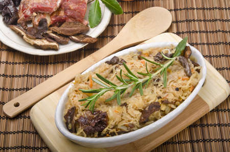 Sauerkraut with smoked meatの写真素材