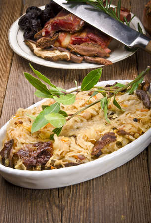 Sauerkraut with smoked meatの写真素材