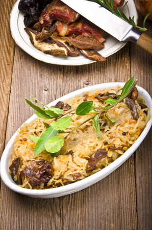 Sauerkraut with smoked meatの写真素材