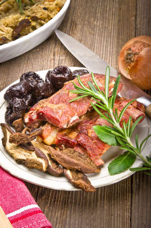 Sauerkraut with smoked meatの写真素材