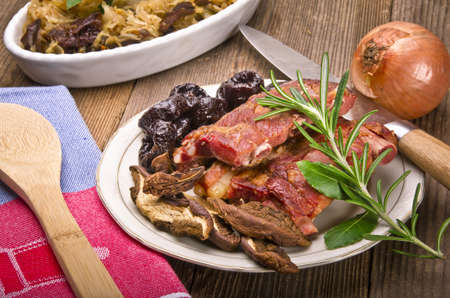 Sauerkraut with smoked meatの写真素材