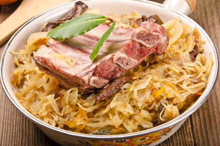 Sauerkraut with smoked meatの写真素材