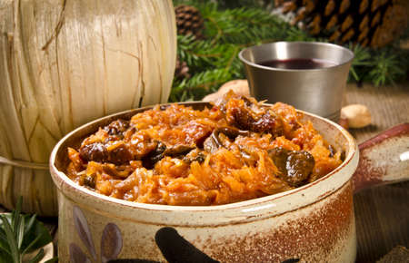 Sauerkraut with smoked meatの写真素材