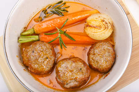 Rissoles with vegetablesの写真素材