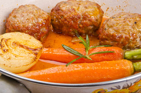 Rissoles with vegetablesの写真素材