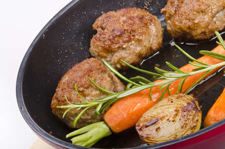 Rissoles with vegetablesの写真素材
