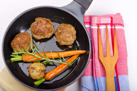 Rissoles with vegetablesの写真素材