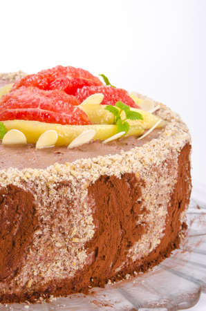 Coffee cake with pear and Grejpfrutの写真素材
