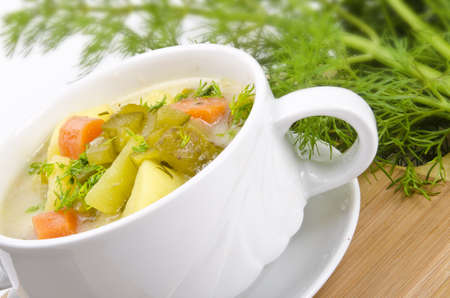 Polish pickled cucumbers soupの写真素材