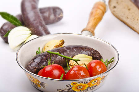 Krupniok traditional blood sausage in Polish cuisineの写真素材