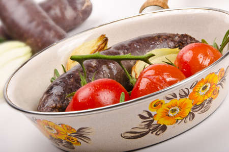 Krupniok traditional blood sausage in Polish cuisineの写真素材