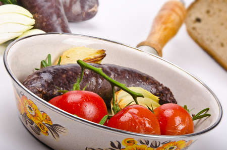 Krupniok traditional blood sausage in Polish cuisine