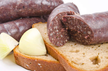 Krupniok traditional blood sausage in Polish cuisineの写真素材