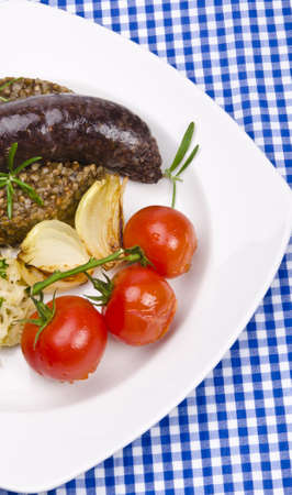 Krupniok traditional blood sausage in Polish cuisineの写真素材