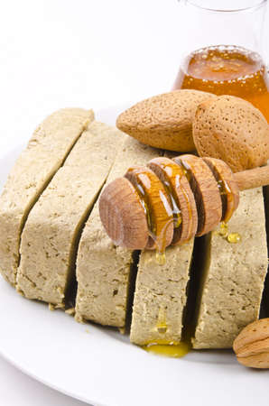 halva with honeyの写真素材
