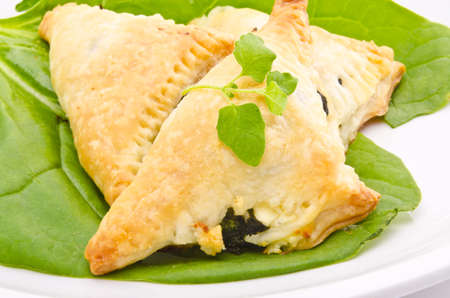 cakes with spinach and feta cheeseの写真素材