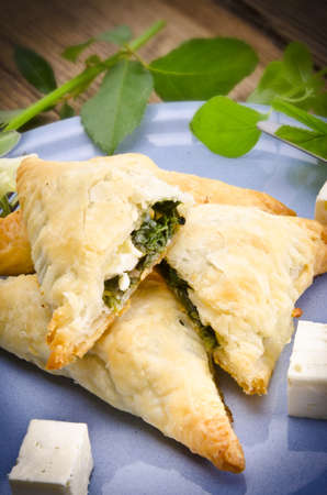 cakes with spinach and feta cheeseの写真素材