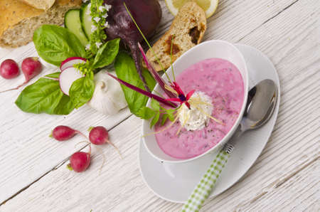 Cold beet soup の写真素材