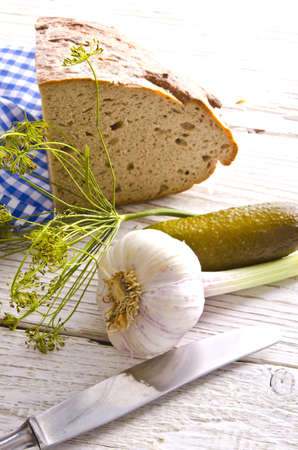 pickled gherkins and onions の写真素材