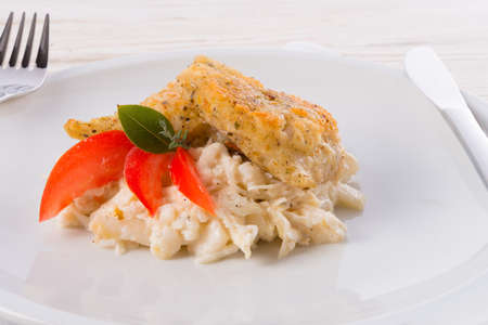 the baked fish with celery salad