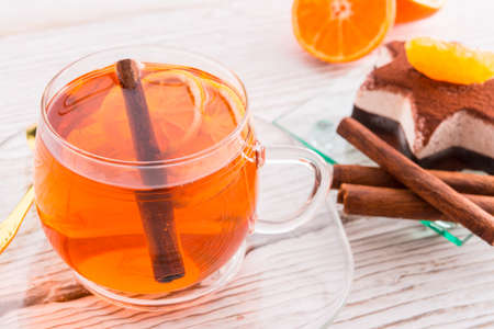 fruit tea and cream starの写真素材