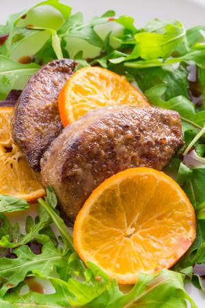 Liver with onion-orange sauceの写真素材
