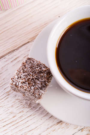 gingerbreads with chocolate  and coconutの写真素材