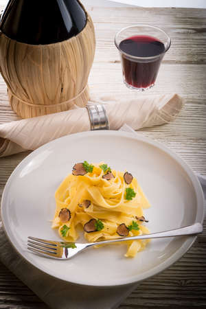 tagliatelle with summer truffleの写真素材