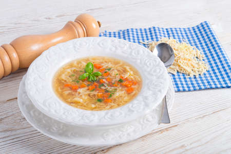 vegetables noodle soupの写真素材