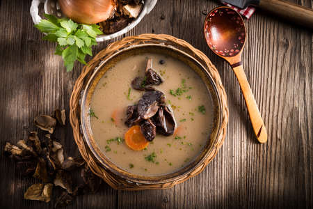 stone mushroom soupの写真素材