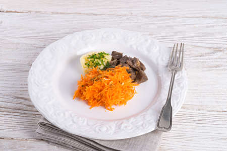 Pork heart goulashの写真素材