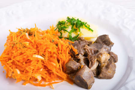 Pork heart goulashの写真素材