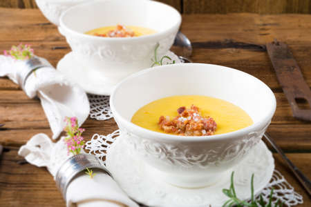 Cream  soup of potatoの写真素材